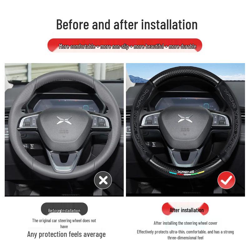 Xiaopeng Genuine Leather Steering Wheel Cover for P7, P5, G3, G9, G3i - All-Season