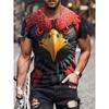 Funny 3D Eagle Graphic Fashion Animal Print Men Hip Hop Trend Clothing Summer Casual O-neck Short Sleeve
