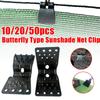 10/20/50pcs Sun Shade Net Clips Butterfly Type Greenhouse Film Clip Garden Agriculture Tools Anti-hail Net Hook Instant Grommet