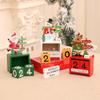 Christmas Wooden Calendar Ornament Box Christmas Gift Window Tabletop Ornament