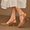 Fashion 2024 High Quality Ladies Shoes Slingbacks Women's High Heels Fashion Plus Size Office and Career Sexy Pointed Toe Heels Women