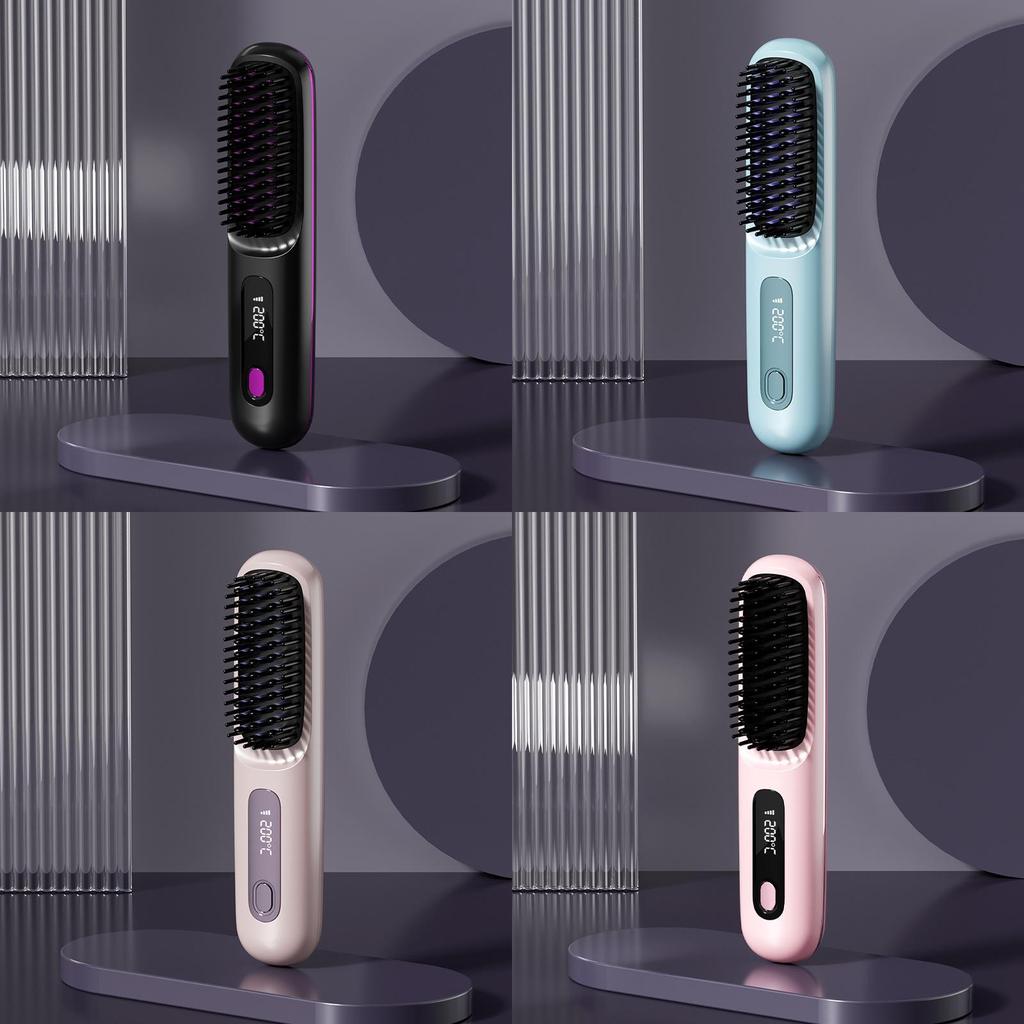 Portable Cordless Hair Curling Brush With 16mm20mm Diameter And Three Heat Settings