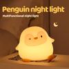 Penguin Silicone Night Light Soft Nursery Nightlight USB Rechargeable Dimmable LED Squishy Novelty Animal Bedside Lamp For Gifts