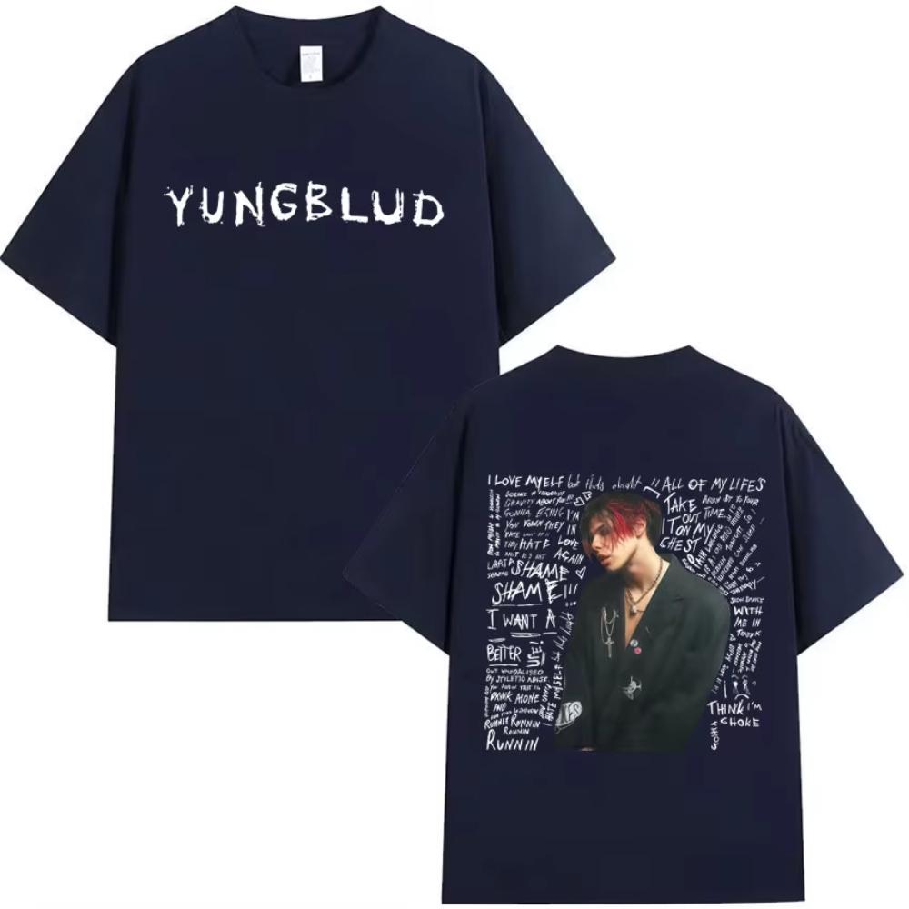 Футболка с принтом рэпера Yungblud Унисекс Женская одежда Оверсайз Готическая футболка Высококачественная футболка с коротким рукавом Хип-хоп Топы Уличная одежда