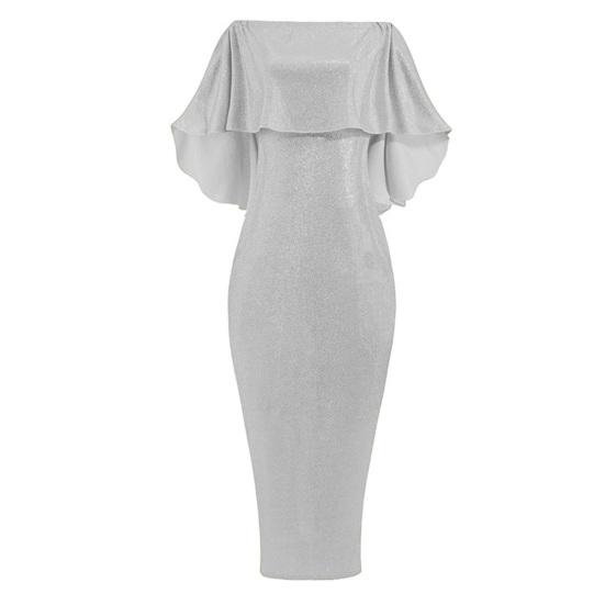 Шикарное вечернее платье с рюшами и шалью с высокой талией