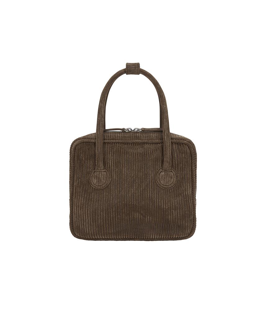 Margesherwood Piping Slim Tote_Cocoa Corduroy Suede