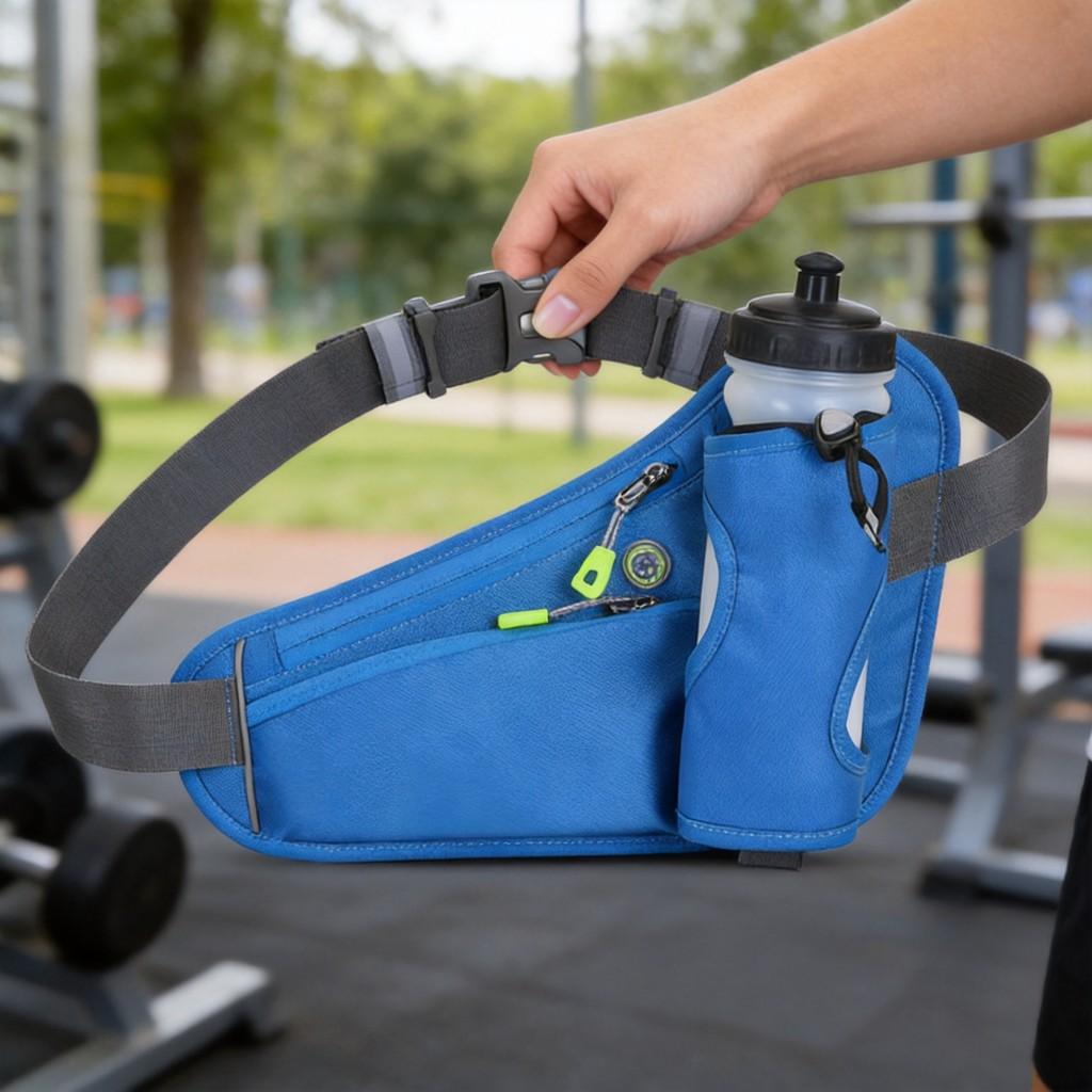 Outdoor Sports Waist Bag With Water Bottle Holder Waterproof Lightweight For Running And Cycling