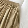 2026 Summer High Waist Khaki A-line Cotton Skirt for Women - Korean Style