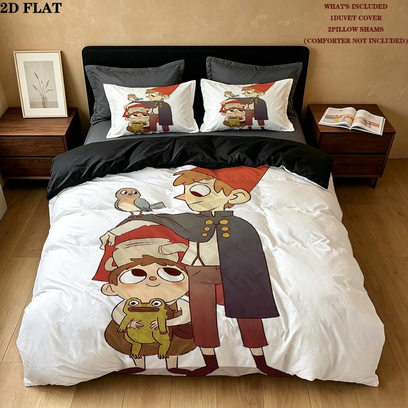 Over the Garden Wall Pattern Bedding Home Decoration Birthday Gift ( 1 duvet cover + 2 pillowcase, without core),fan merchandise.