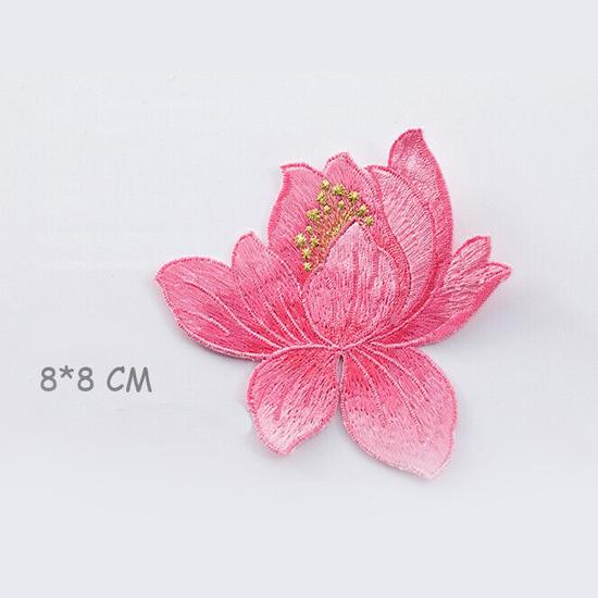 1 упаковка, аппликация в виде розы, нашивка в виде розы, вышивка лотоса, железная нашивка, аппликация, значок, тканевая наклейка, железная нашивка, швейные аксессуары