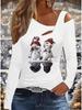 Autumn & Winter Women's New Casual Long Sleeve Top Christmas Pattern Ideal Halloween Christmas Gift T Shirt