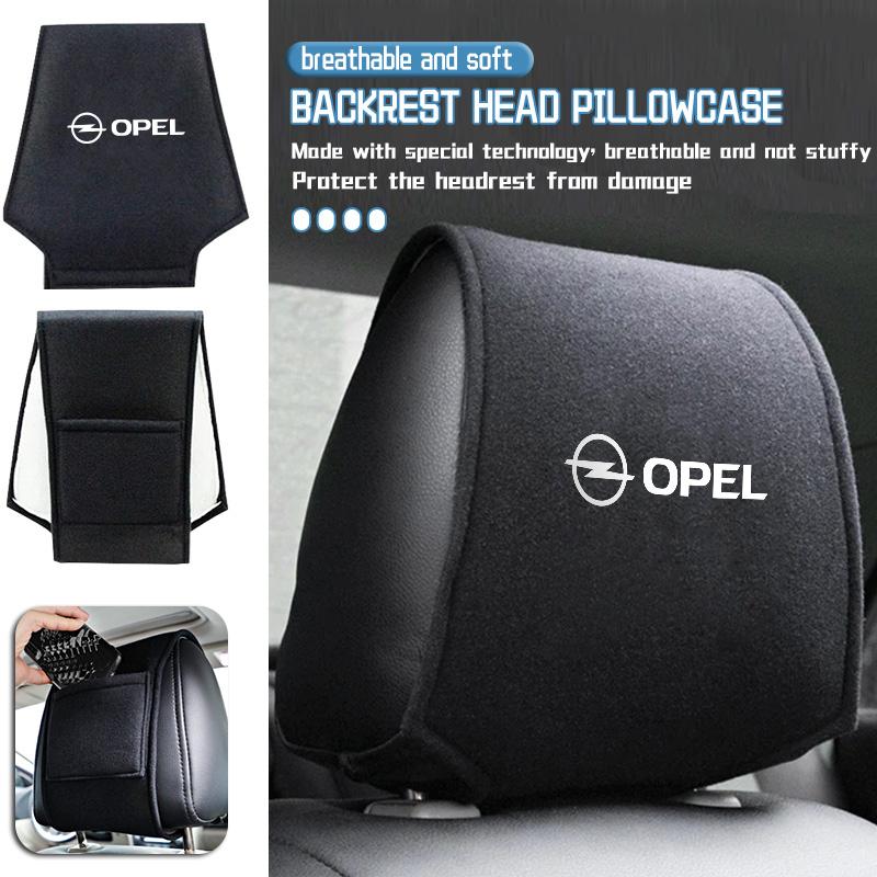 AAJC1 For Opel Car Seat Headrest Pillow Protective Cover Auto Headrest Cover Interior Accessories Insignia Corsa Zafira Meriva Mokka