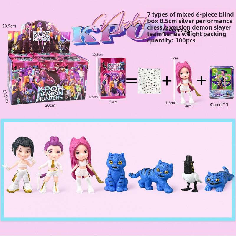 K-Pop Новая группа девушек-охотниц на демонов Мужская группа Фигурка Модель Слепая коробка Tide Play Кукла Украшение