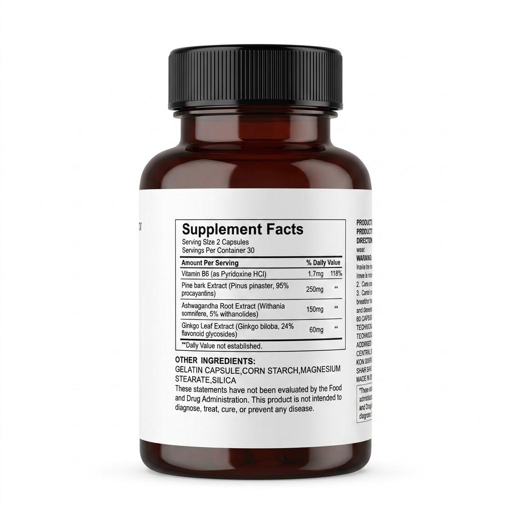 Harmony Balance Complex – Natural Stress Relief & Mood Support Supplement – Promotes Calm, Focus & Vitality – Non-GMO, 60 Veggie Capsules
