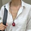 Дизайн Геометрический Смола Доуду Подвеска Ожерелье, Стильный Регулируемый Черный Шнур Длинный Подвес
