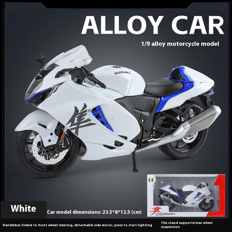 1/9 SUZUKI HAYABUSA Motorcycle Model, Rearview Mirror Removable, Simulated Lighting, Adult Collectible Ornaments, Boy Gifts