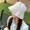 Solid Color Bucket Hat for Women Sun Hat Fisherman Cap Windproof Vintage Headwear 56-58cm