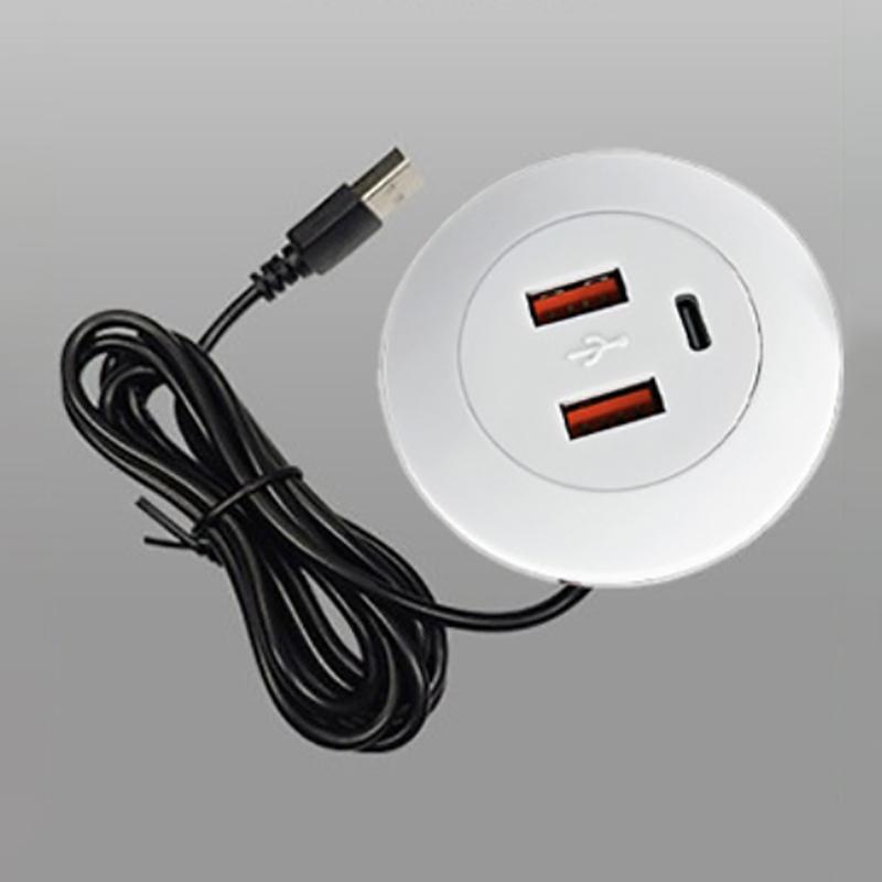 Встраиваемый настольный многопортовый USB2.0 на USB Type-C зарядный разъем удлинитель скрытый кабель быстрой зарядки