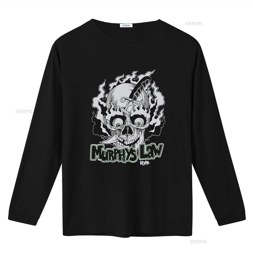 Винтажная футболка 90-х Murphys Law NYHC с черепом, ножом и пламенем, винтажная, стиранная, удобная, универсальная, эластичная, модная