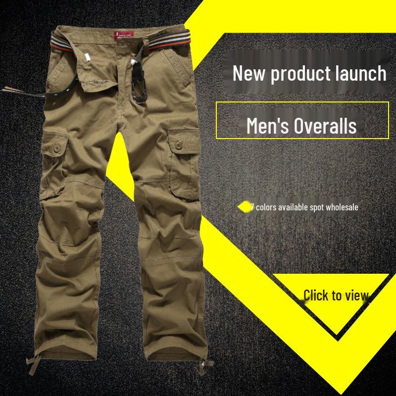 Мужские износостойкие рабочие брюки с несколькими карманами | Комбинезон для защиты труда свободного кроя