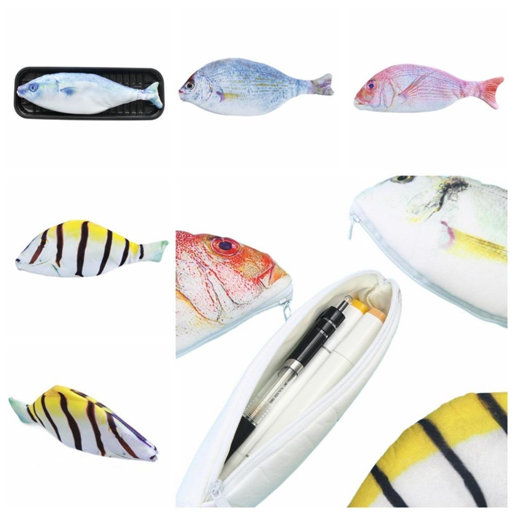 Portable Simulation Fish Pencil Case Large Capacity Pencil Bags Pen Storage Bag  Kids Gifts
