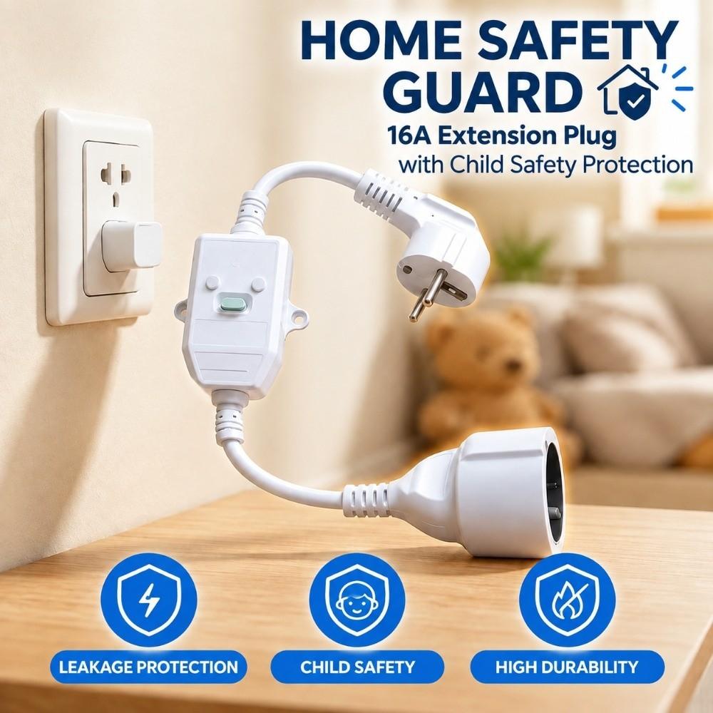 EU Safety RCD Plug 16A 10mA Electric Water Heater Plug Leakage Protection Plug Home Appliance