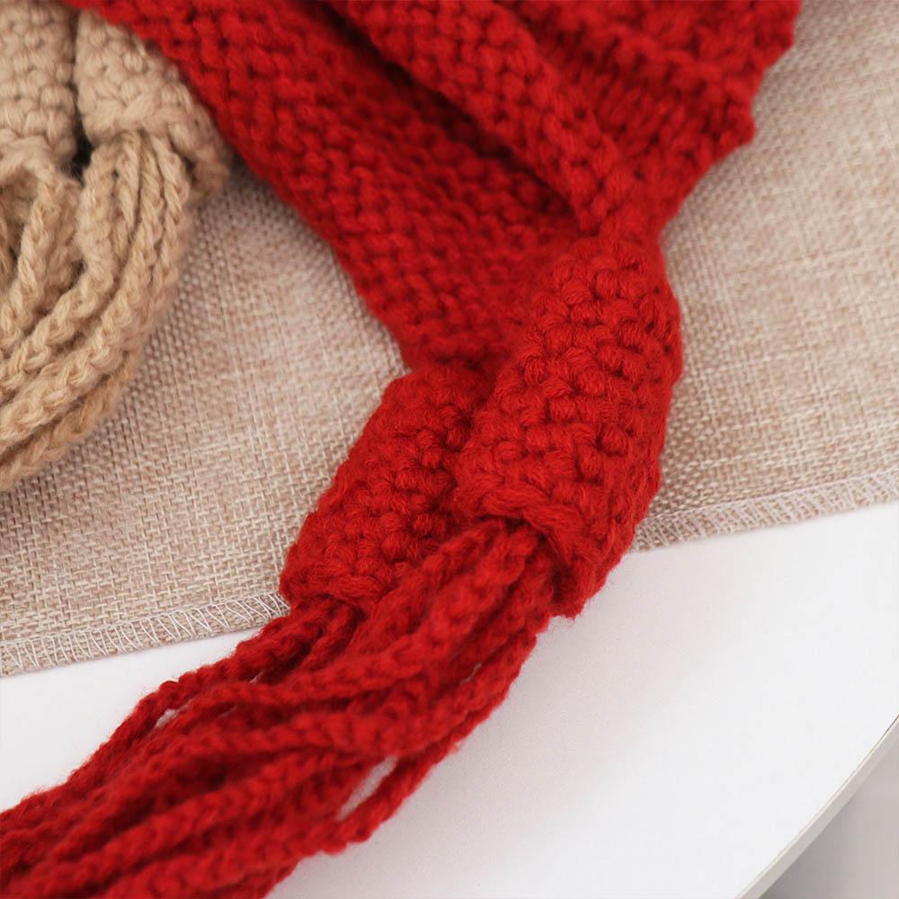Harajuku Designed Knitted Hat with Long Tassels Button Ear Protection Hat Sweet Pullover Hat  Daily