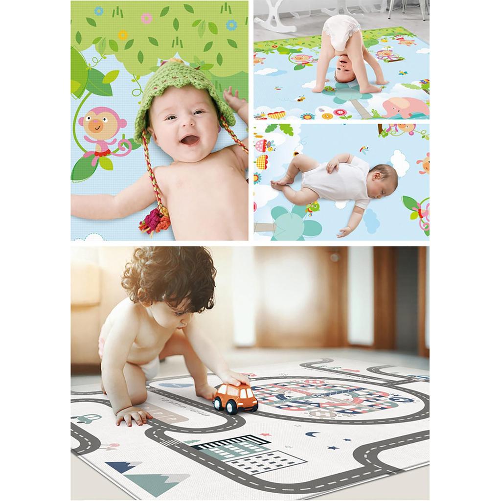 Kids Play Mat, Large Folding Playmat, Crawling Mat Reversible YogaMat