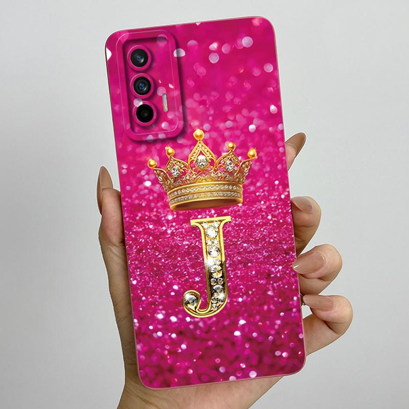 Для Realme GT Neo Flash / Neo 2T / Q3 Pro 5G Модный Чехол для Телефона с Первоначальной Буквой для Пары Мягкий Силикон ТПУ Защитный Чехол для Камеры