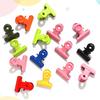 5Pcs Candy Color Metal Binder Clips Hanging Hole Design Round Handbag Clip Money Clamps Colored Hinge Clips
