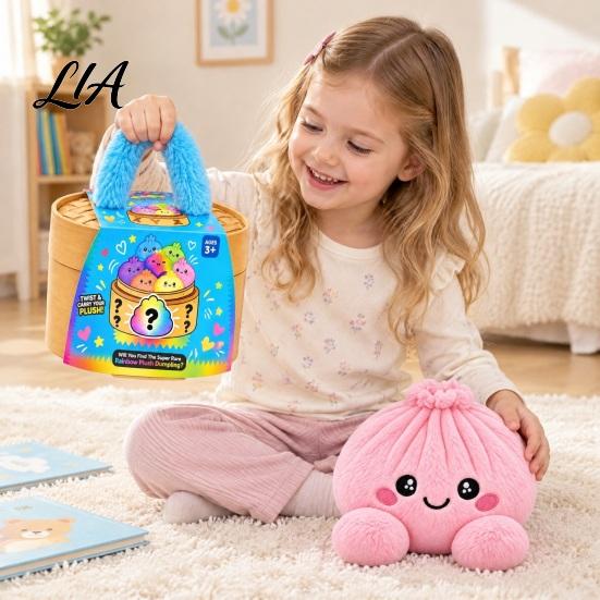 Мягкие сжимаемые игрушки-пельмени Плюшевая игрушка для снятия стресса, Гигантская набитая пароваркой, Офисные релаксанты Плюшевая булочка на пару для снятия тревоги