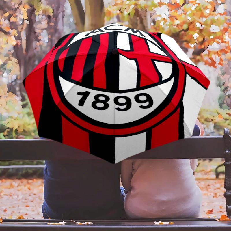 A-AC Milan Umbrella with Automatic Open/Close & Self-8-Rib Heavy-Duty Umbrella, Compact Travel Umbrella Suitable for Outdoor