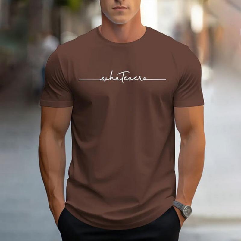 Мужская летняя простая дышащая футболка с коротким рукавом и круглым вырезом, повседневная футболка с буквенным принтом, модная уличная футболка с фото в стиле темперамент