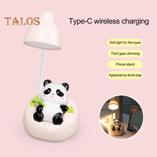 Светодиодная настольная лампа Panda Night Light с ящиком для чтения, регулируемая яркость, перезаряжаемая настольная лампа Panda для детской комнаты, спальни