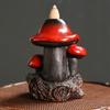 Resin Mushroom Waterfall Backflow Incense Burner Flowers Pond Incense Holder for Home Relaxation Halloween &Easter Decorations
