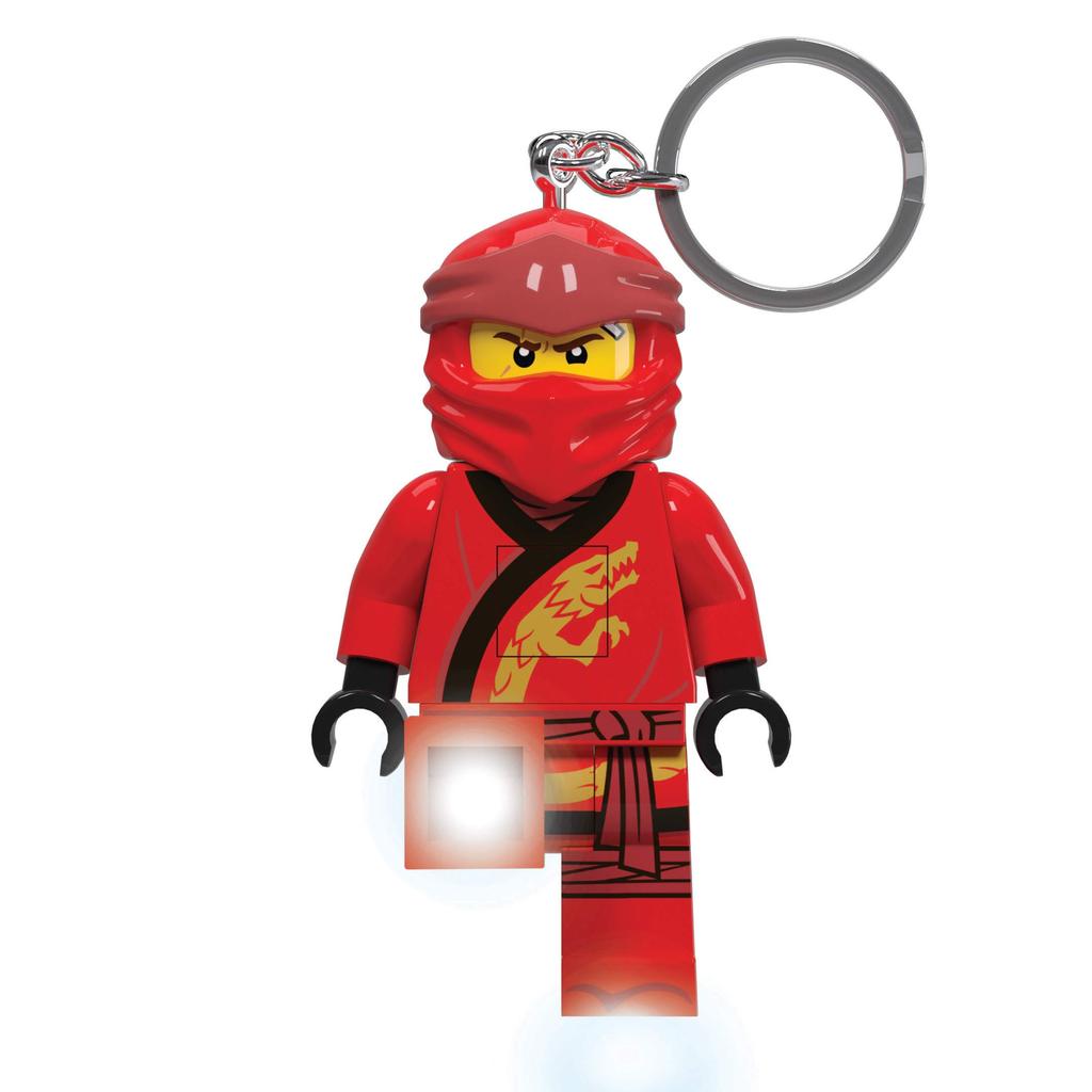 IQ Ninjago Legacy Red Ninja Kai Keychain with LED Key Light, Block Toy Doll, Articulated Mini Figure