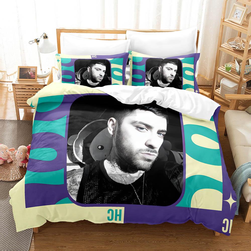 Fashion Zayn Malik Pattern Bedding 3 Piece Set Comfort Quilt Cover Two Pillowcases Household Bed Supplies