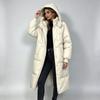 Winter fashion thickened long knee down cotton-padded clothes women's versatile thermal hooded cotton-padded jacket women's jacket tide
