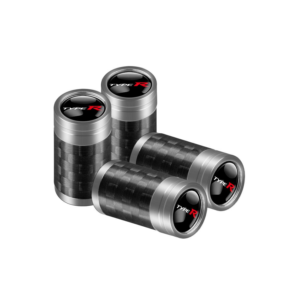 Carbon Fiber Car Tire Valve Cap Auto Emblem Tire Air Stems Caps Decor For Honda Civic 10th 11th Gen Hrv Jazz Accord Crv Odyssey