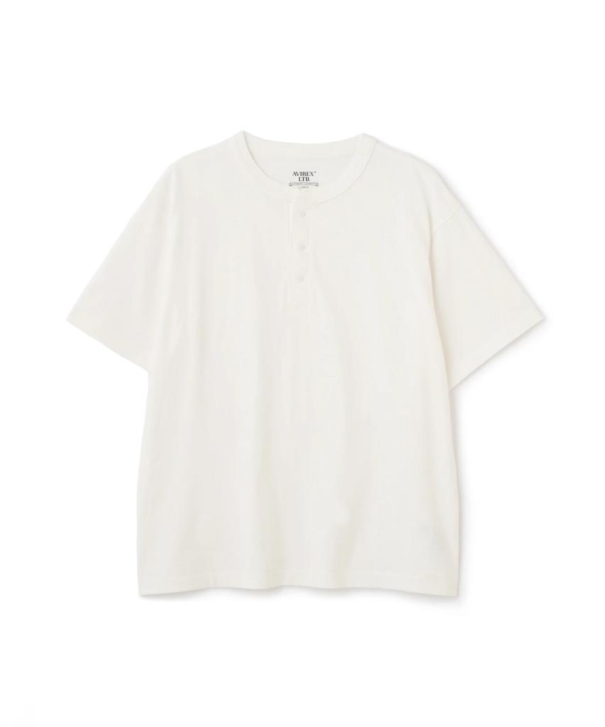 AVIREX HENLY NECK PACK T-SHIRT men's short sleeve t-shirt 2XL white 783-5934019