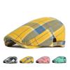Newsboy Caps for Men Women's Spring Summer Thin Breathable Plaid Beret Men's British Retro Gatsby Painter's Hat Flat Cap Boina