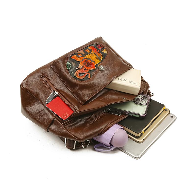 Женская сумка с тисненым слоном, сумка через плечо большой емкости, сумка для мам среднего возраста