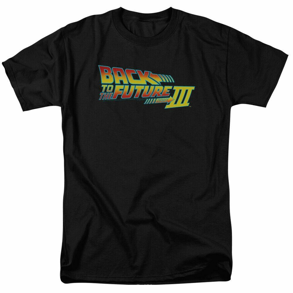 26 Back to the Future III Logo T Shirt Mens Licensed Retro Movie Tee Black Unisex T-Shirt