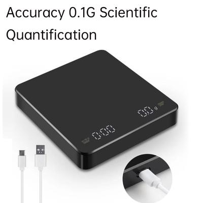 Цифровые весы для кофе с таймером, светодиодным экраном, эспрессо, USB, макс. 3 кг, вес 0,1 г, высокоточные измерения в унциях/мл/г, кухонные весы