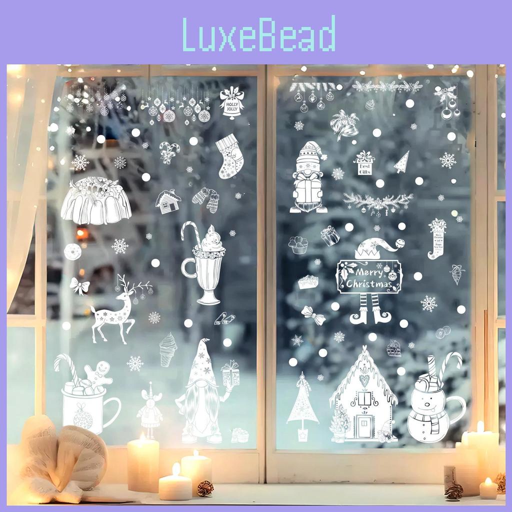 Рождественская наклейка на окно «Снежинка и олень» со статическими наклейками для стекла для праздничного декора