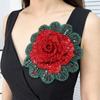 Full Diamond Rose-Shaped Patch Heavy-Duty Large Flower Applique Skirt Corsage Patch  Cloth