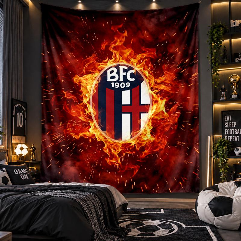 Wall Hanging Tapestry Bologna FC Print Cloth for Living Room Bedroom Home Decor