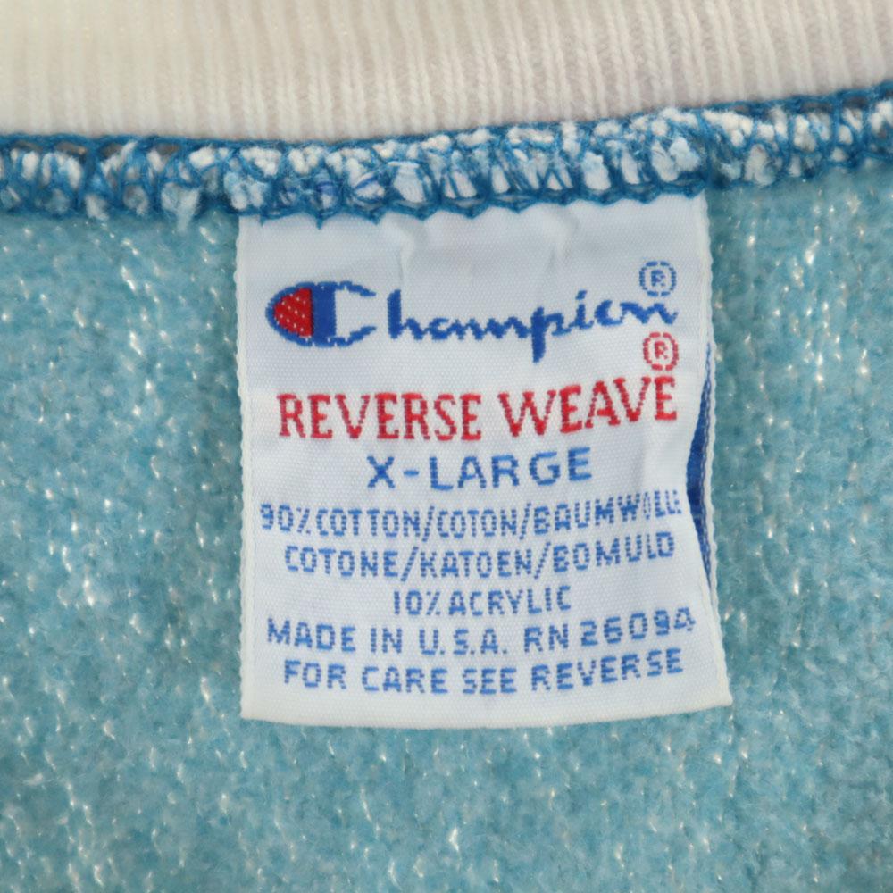 Champion 90s Reverse Weave USA Made Old Embroidered Tag bleaching Long sleeve sweat trainer Men's Used