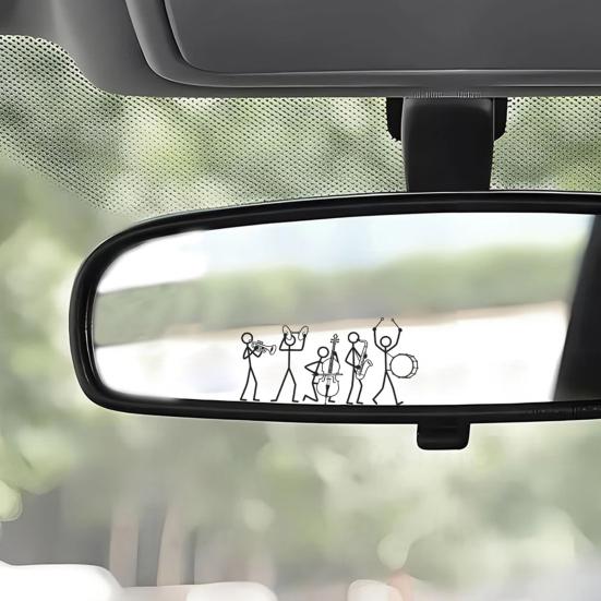 Наклейка Yousheng The Stick Figure Band на зеркало заднего вида, Простые ПВХ наклейки на зеркало заднего вида автомобиля, Самоклеящиеся наклейки для автомобильного окна, крышки бензобака