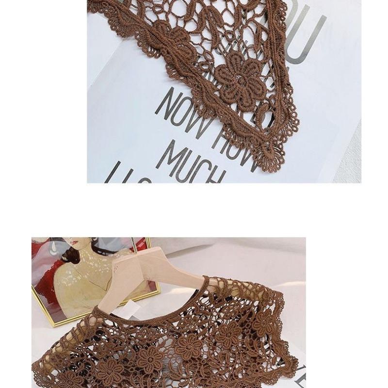 Spring and Autumn Lace Piece Hollow Lace Fake Collar Versatile Decorative Silk Scarf Collar Shawl Neck Protection